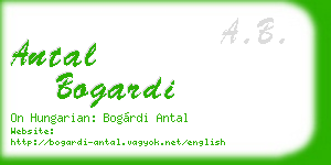 antal bogardi business card