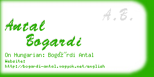 antal bogardi business card